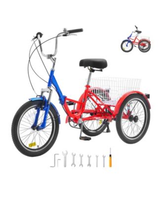 Folding Adult Tricycle 7-Speed Adult 3 Wheel Trikes Carbon Steel