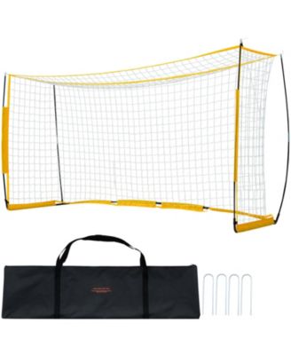12x6 ft Portable Soccer Goal Kids Soccer Net Carry Bag Backyard Training Yellow