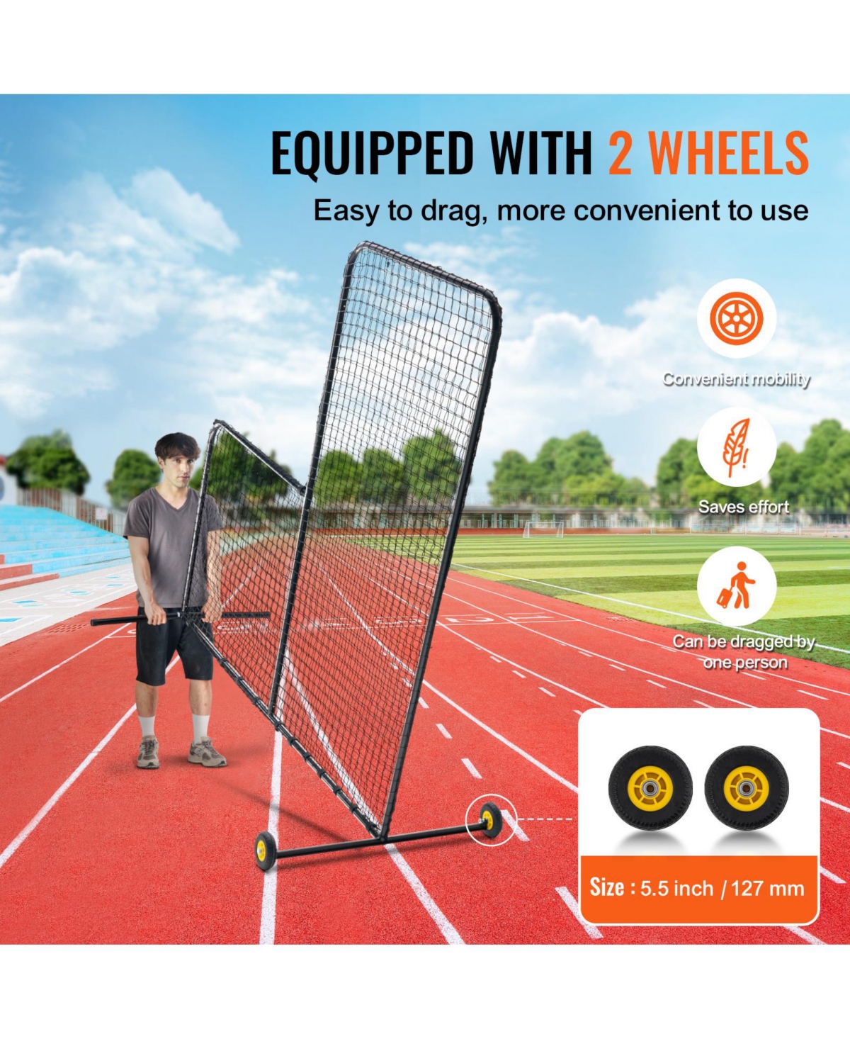 Vevor L Screen Baseball Pitching Net for Batting Cage Softball Screen 7x7ft