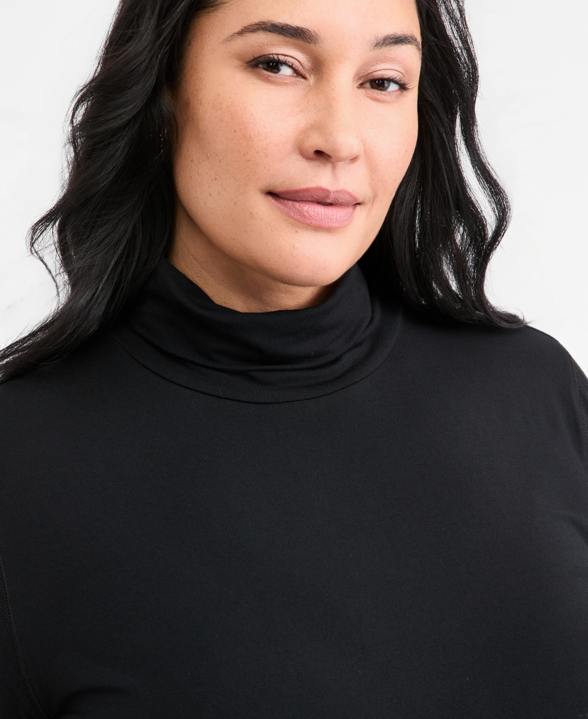 On 34th Plus Modal-Blend Mockneck Long-Sleeve Top, Macy's Exclusive