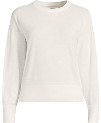 Women's Double Trim Cotton Crew Neck Sweater