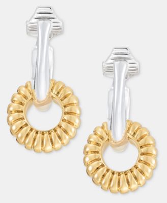 Rondelle Charm Clip-On Hoop Earrings
