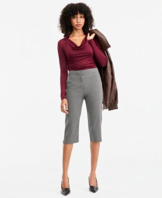 Women's Suiting Capri Mid-Rise Skinny-Leg Capris