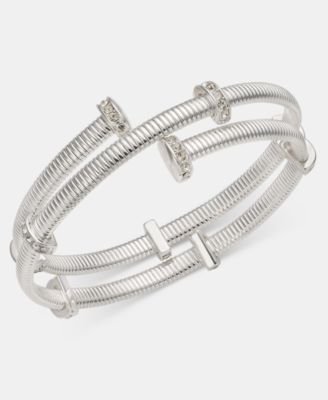 Pav&eacute; Rondelle Coil Bracelet