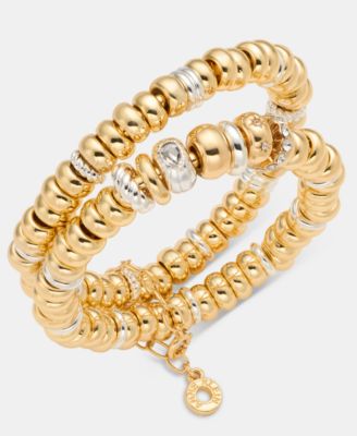 Rondelle Beaded Stretch Bracelets, 2-Piece Set