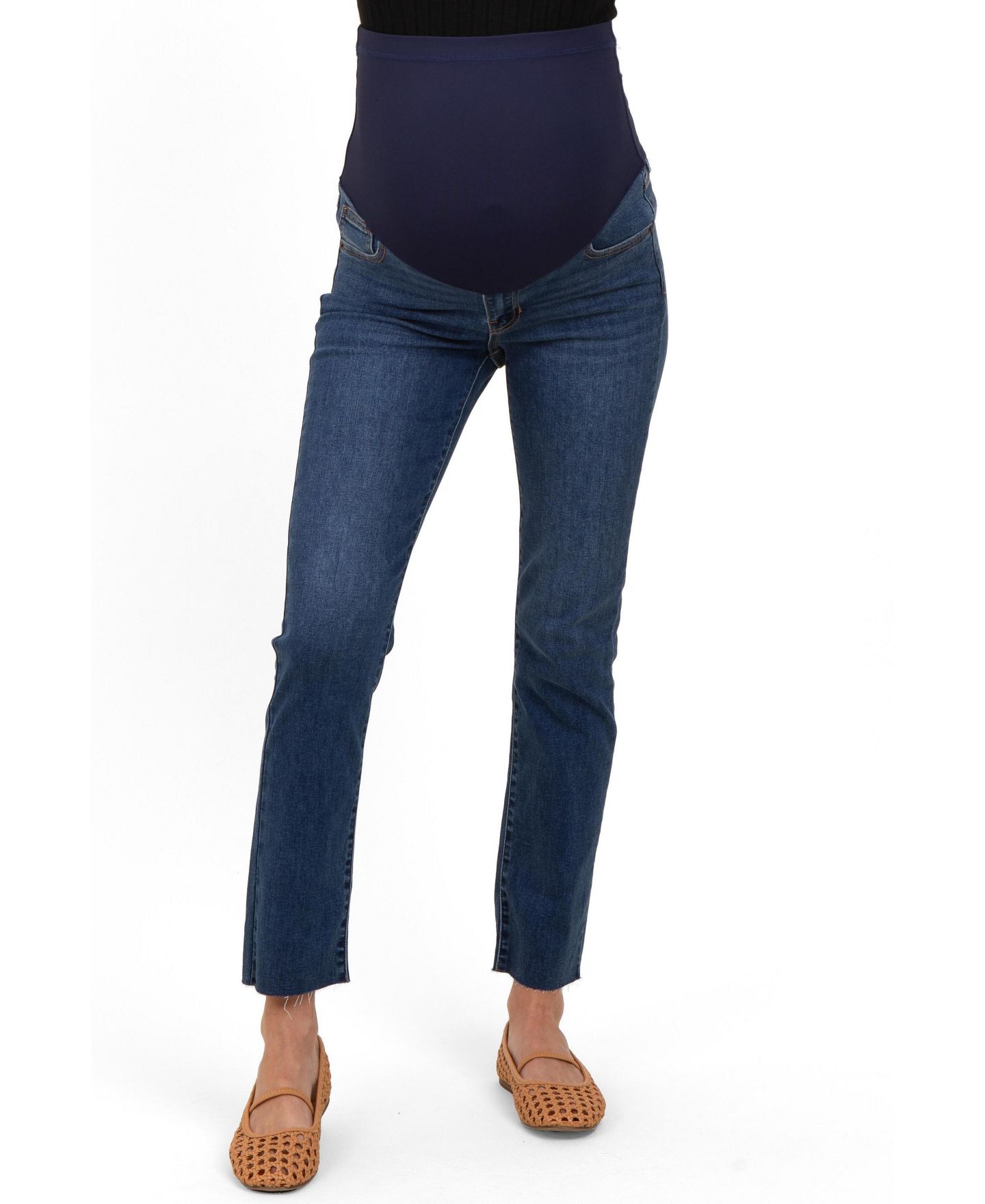 Женские джинсы Pinkblush Dark Blue Slim Fit Raw Hem, цвет: Тёмно-синий — фото 2