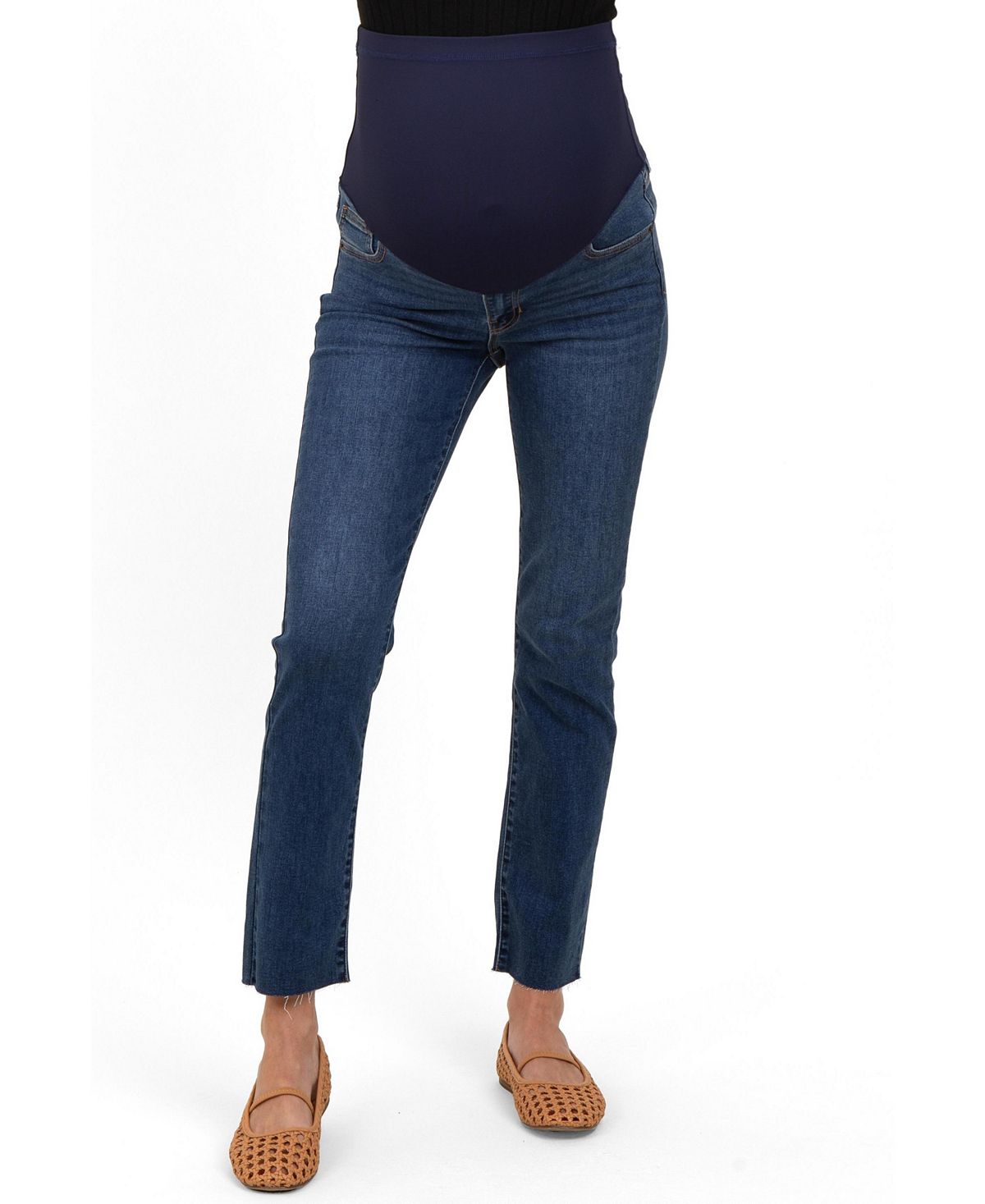 Pinkblush Women's Dark Blue Slim Fit Raw Hem Jeans view 2 — MAYCSS fashion products
