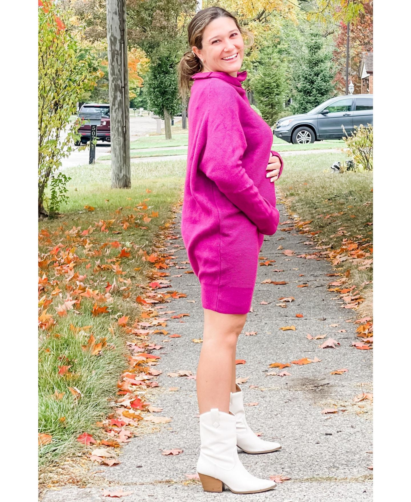Женское платье Pinkblush Taupe Funnel Neck Dolman Sleeve Mini, цвет: Серо-коричневый — фото 10