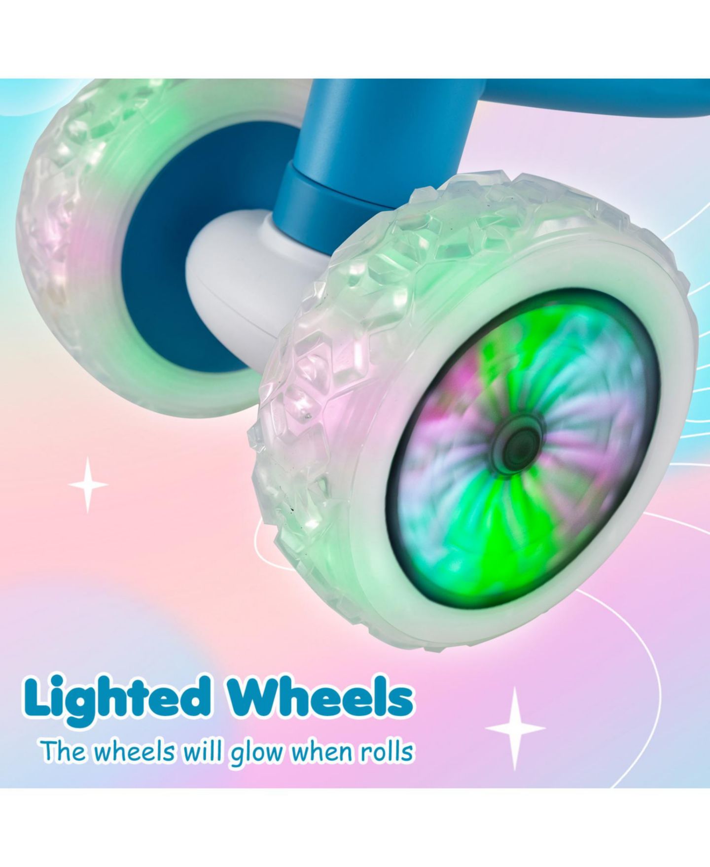 Детская игрушка Slickblue Kids Balance Bike with Adjustable Handlebar, Seat And LED Wheels, цвет: Синий — фото 6