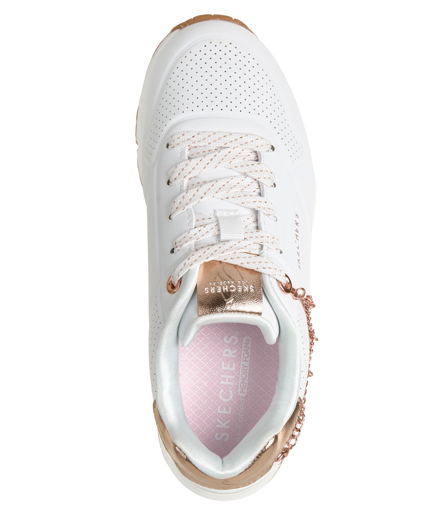 Кроссовки Skechers Uno Gen1 - She's Charming Lifestyle Sneakers from Finish Line для девочек, цвет: Белый / Золотой — фото 5