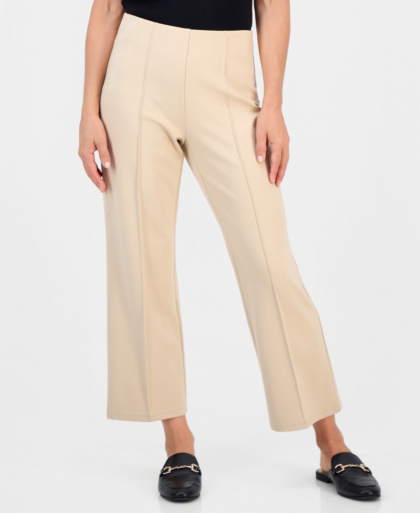 Женские брюки JM Collection Petite Wide Leg Ponte Pull-On, цвет: Кофейный — фото 3