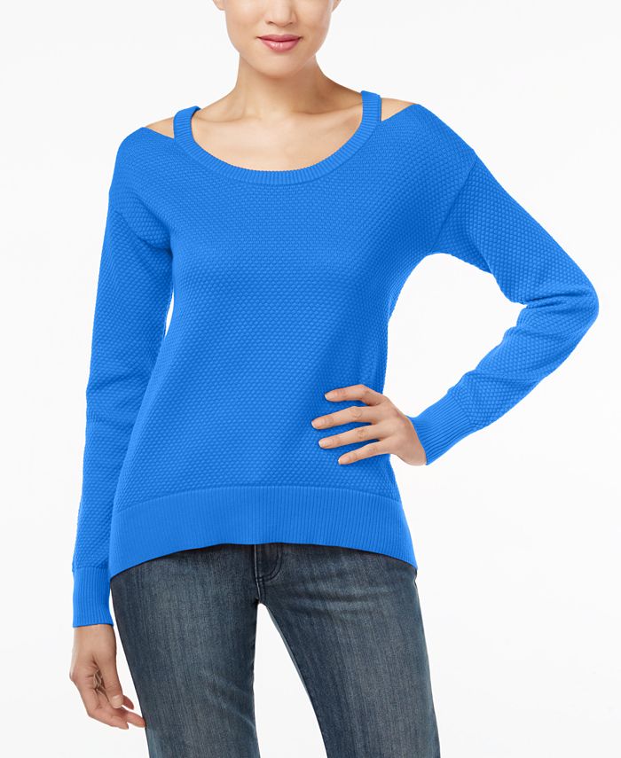 Michael Kors Cold-Shoulder Sweater, Created for Macy's - Macy's