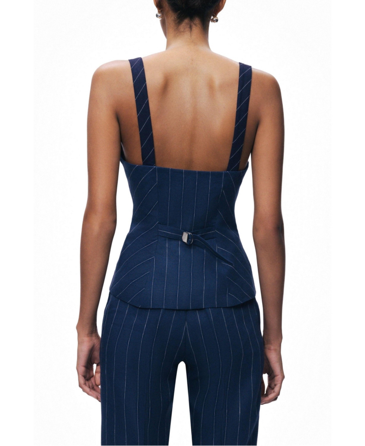 Nocturne Women's Pinstripe Corset Bustier Top