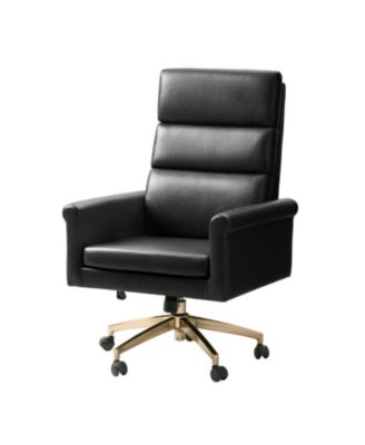 Morpheus 46.5"H Transitional Leather Tilting Adjustable Height Executive Chair with Ergonomic Segmented Back