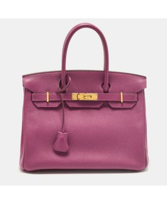 Pre-Owned HERMES  women's Anemone Togo Leather Birkin 30 Bag with  Hardware