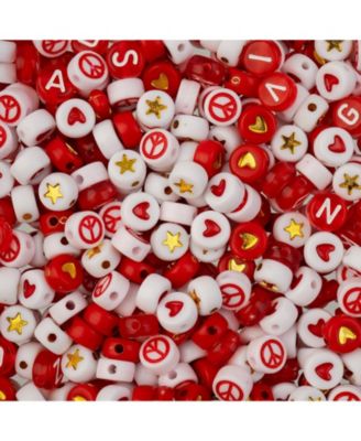4x7mm  Plastic Round Alphabet Craft Beads, 72g