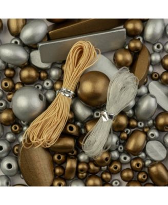 90g   Craft Wood Beads with Elastic Nylon Cord