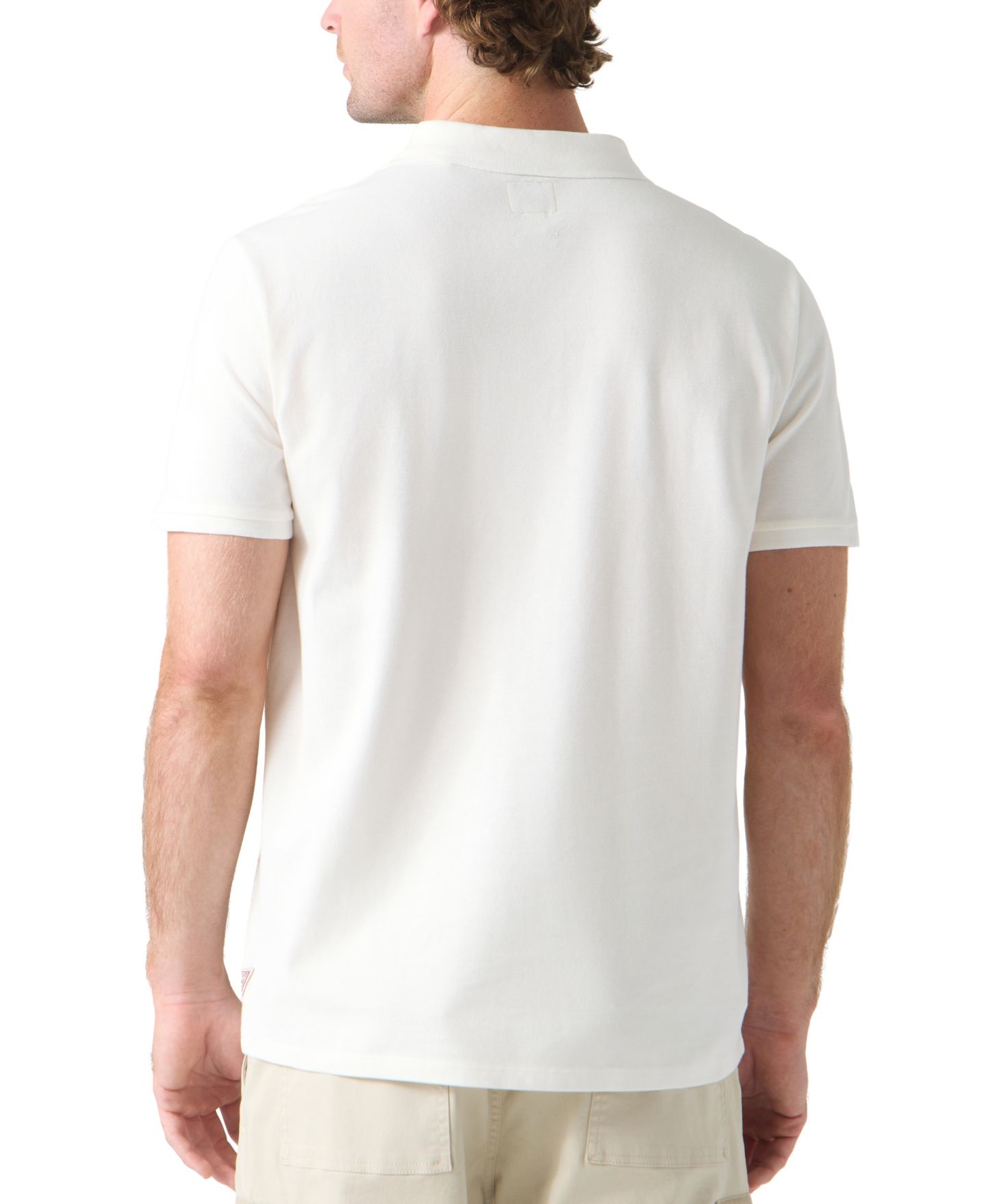 Мужское поло GUESS Riley Tiger Embroidered Polo Shirt, цвет: Соляной белый — фото 3