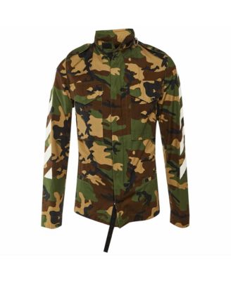Men's Camo Print Cotton Hooded Field Jacket