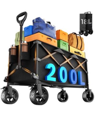 Collapsible Wagon Cart All-Terrain Wheels Camping Garden Utility 200L