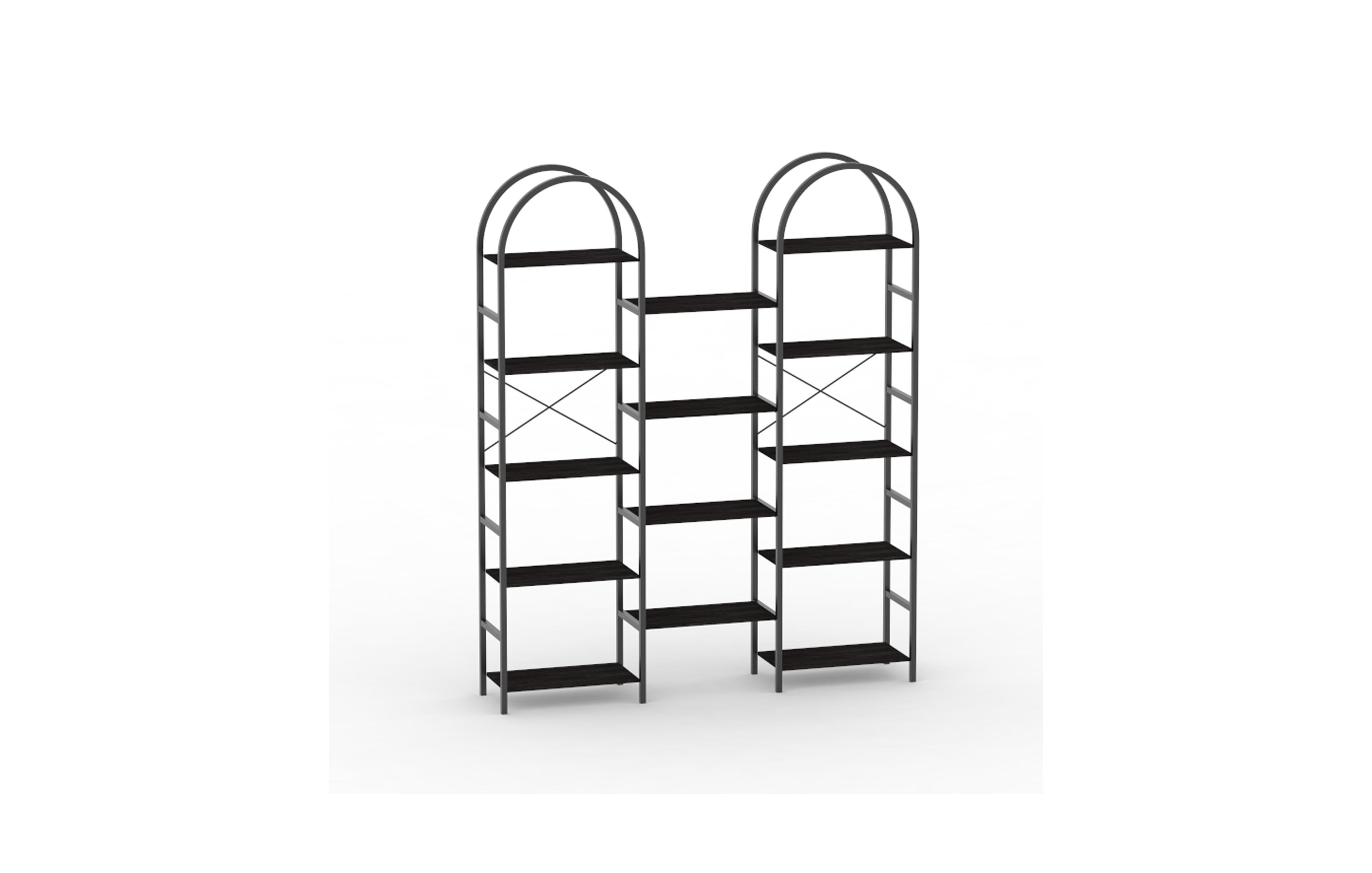 gaomon 5-Tier Arched Bookshelf Industrial Storage Rack with Open Shelves
