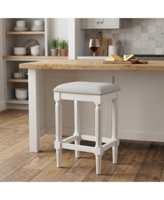 27" Solid Wood Backless Counter Height Bar Chair