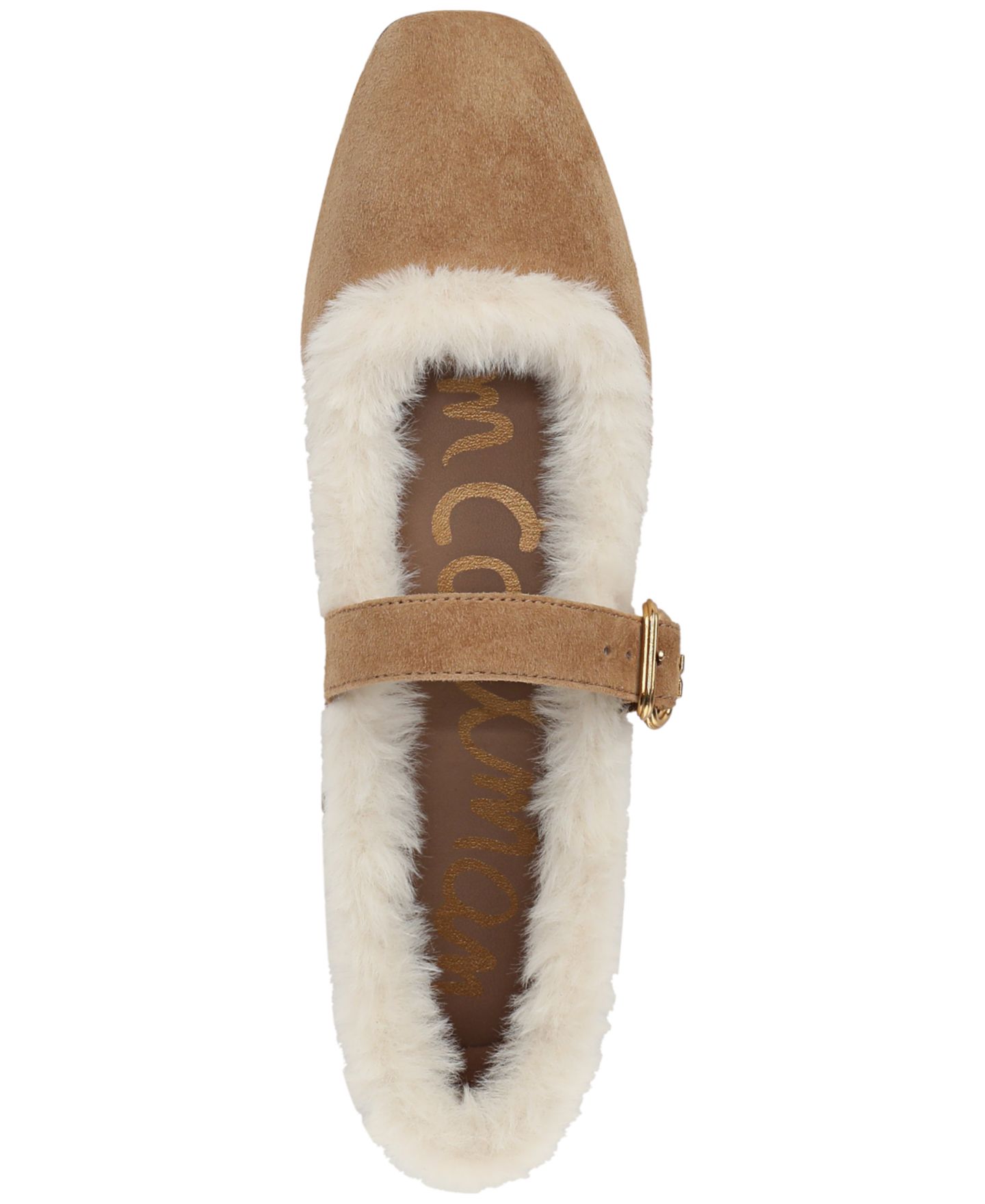 Женские балетки Sam Edelman Michaela Mary Jane с мехом, цвет: Коричневый — фото 4
