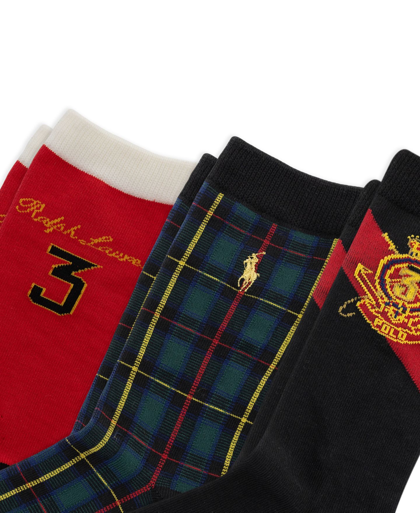 Поло Crest, средней высоты, 3 шт. — Polo Ralph Lauren, цвет: Чёрный / Разноцветный — фото 2