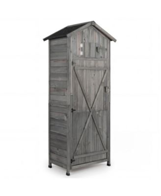 70Inch Garden Tool Storage Cabinet with Lockable Doors