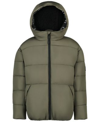 Calvin Klein - Boys' 4-7 Relaxed-Fit Long-Sleeve Puffer Jacket Dusty Olive