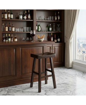 30" Solid Wood Backless Bar Height Bar Chair