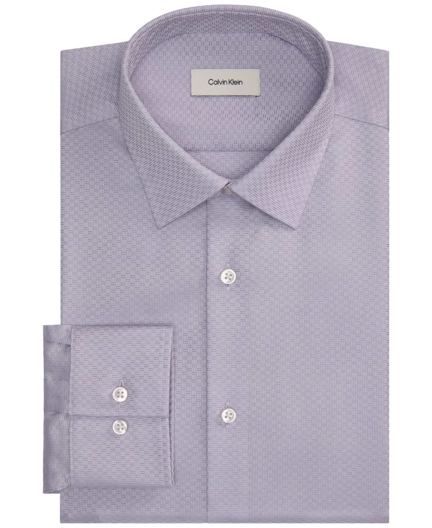 Мужская рубашка Calvin Klein Stretch Slim-Fit Dress Shirt, цвет: Сиреневый — фото 1