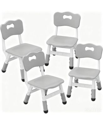 4 Pack Adjustable Height Kids Plastic Chairs Set - Non-Slip, Ergonomic, Durable for Ages 2-8, Max 180lbs, Ideal for Home, Study Room, Nursery