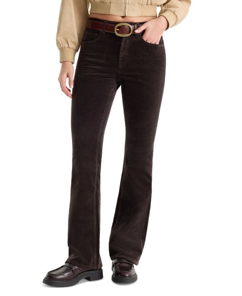 Женские джинсы Good American Corduroy High-Rise Bootcut, цвет: Тёмно-коричневый