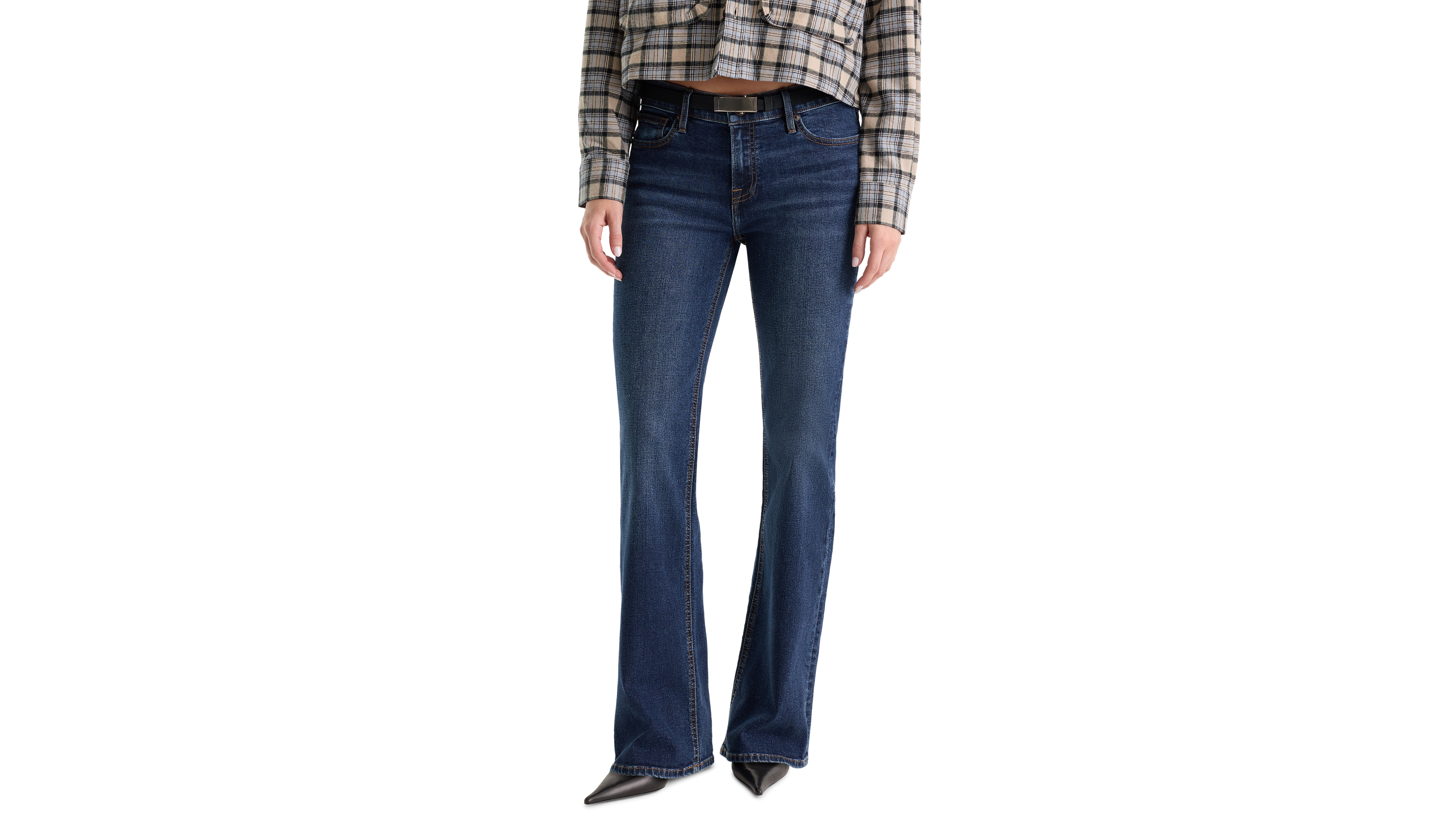 Good American Women's Low-Rise Bootcut Stretch Jeans
