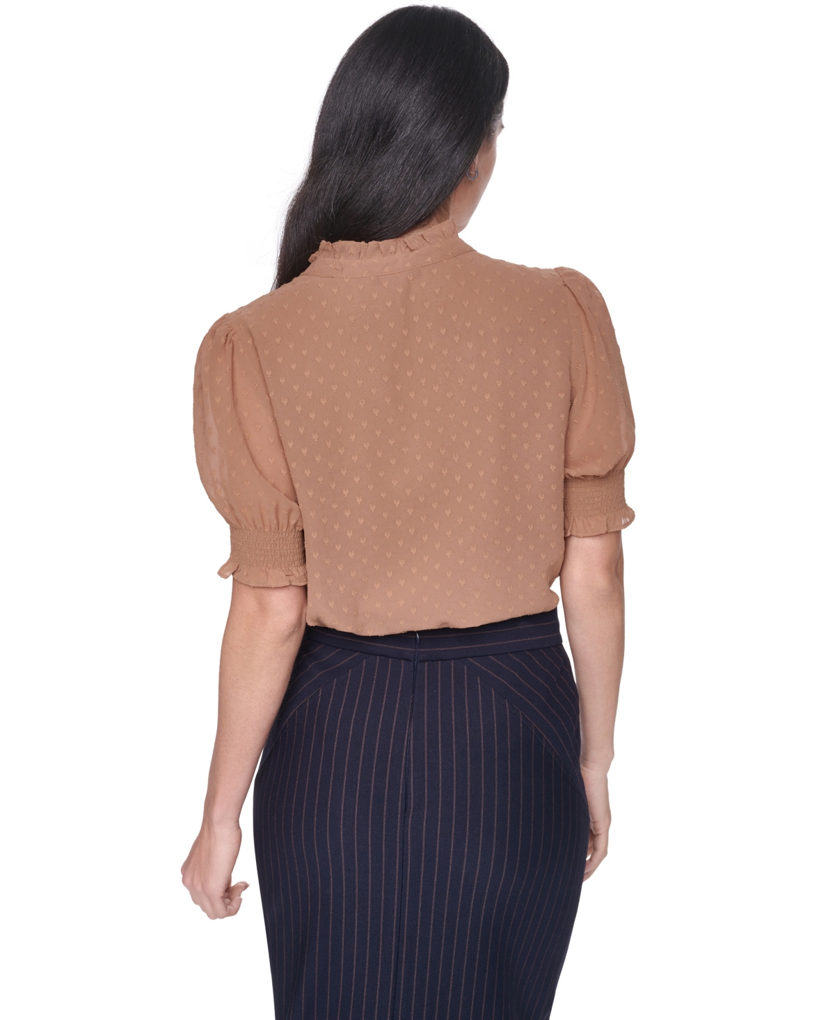 Tommy Hilfiger Women's Clip Dot Mock Neck Popover Top