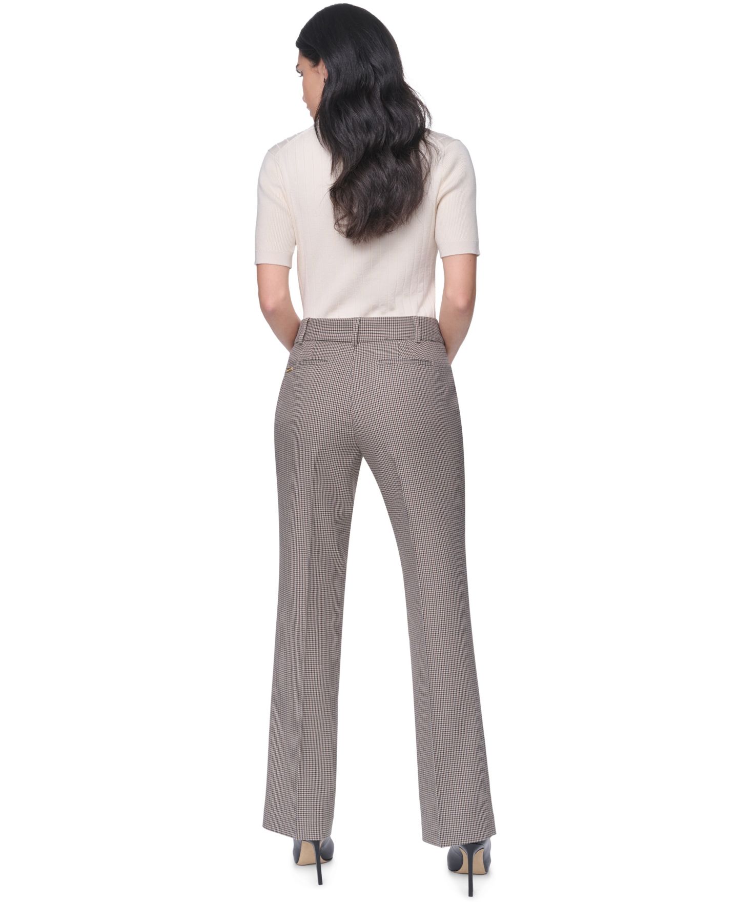 Женские брюки Tommy Hilfiger Mid-Rise Bootcut, цвет: Хаки разноцветный — фото 6