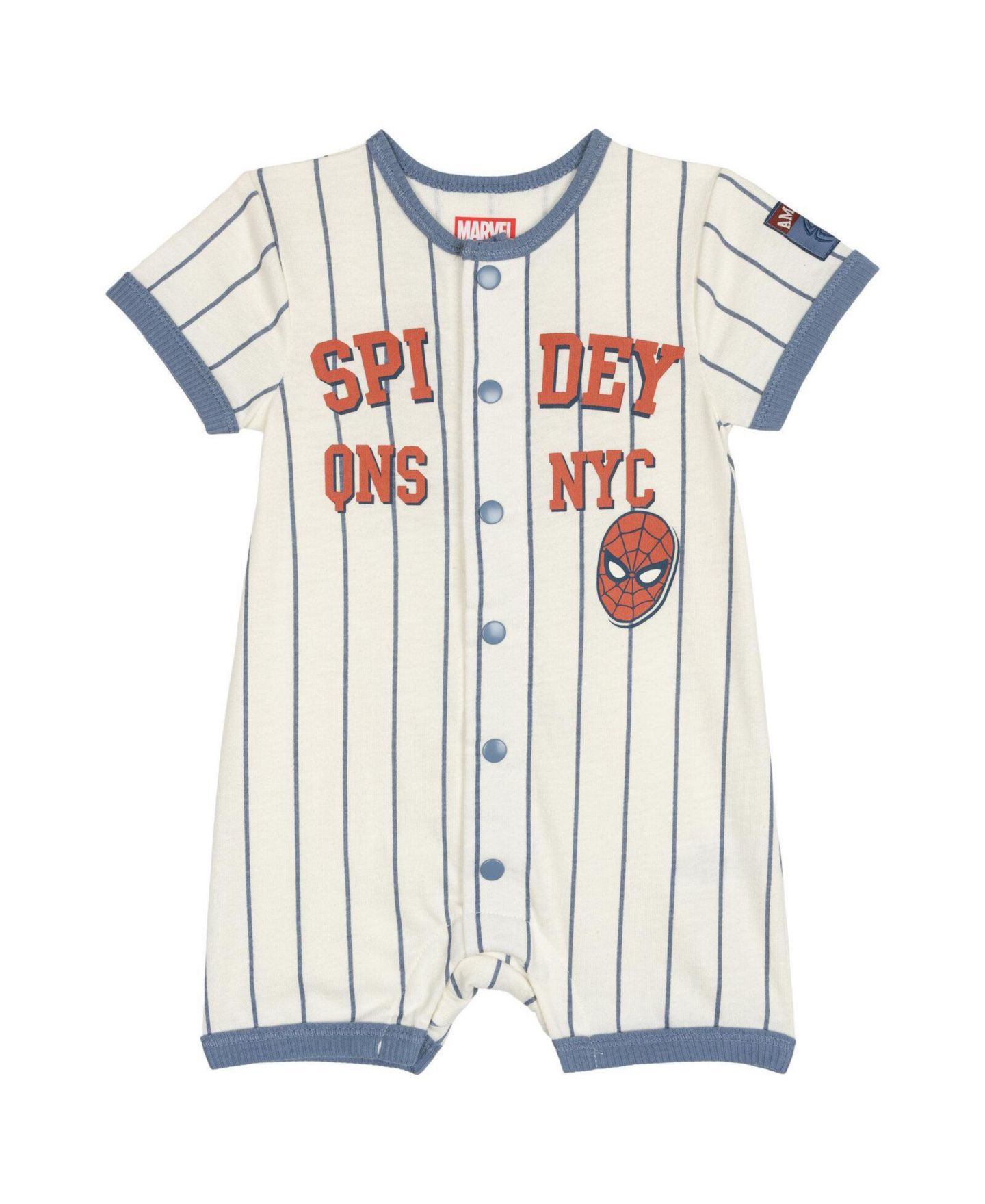 Комбинезон Spider-Man (0-23 to 24 M) Avengers Baseball One Piece для мальчиков-малышей, цвет: Синий — фото 1