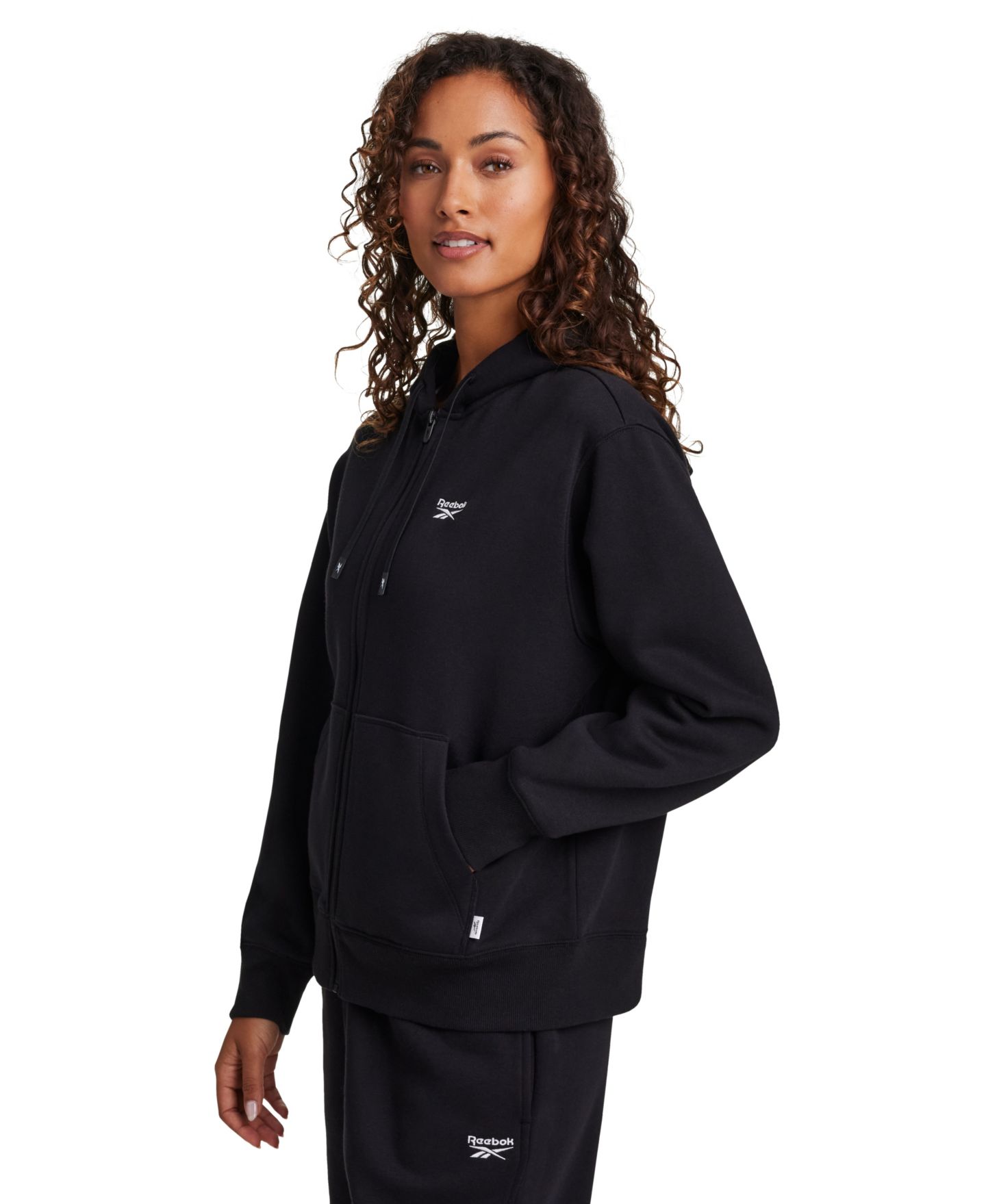 Женский свитшот Reebok Vector Full-Zip, цвет: Чёрный — фото 8