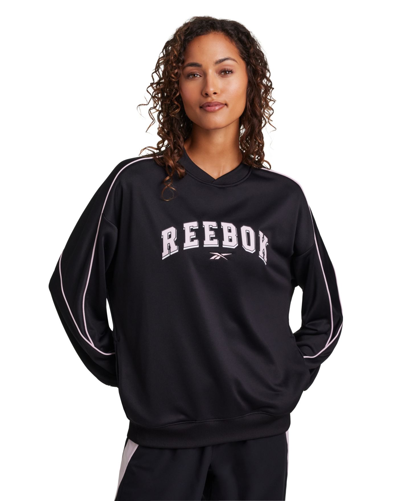 Женский свитшот Reebok Hardcore Heritage V-Neck, цвет: Чёрный — фото 3