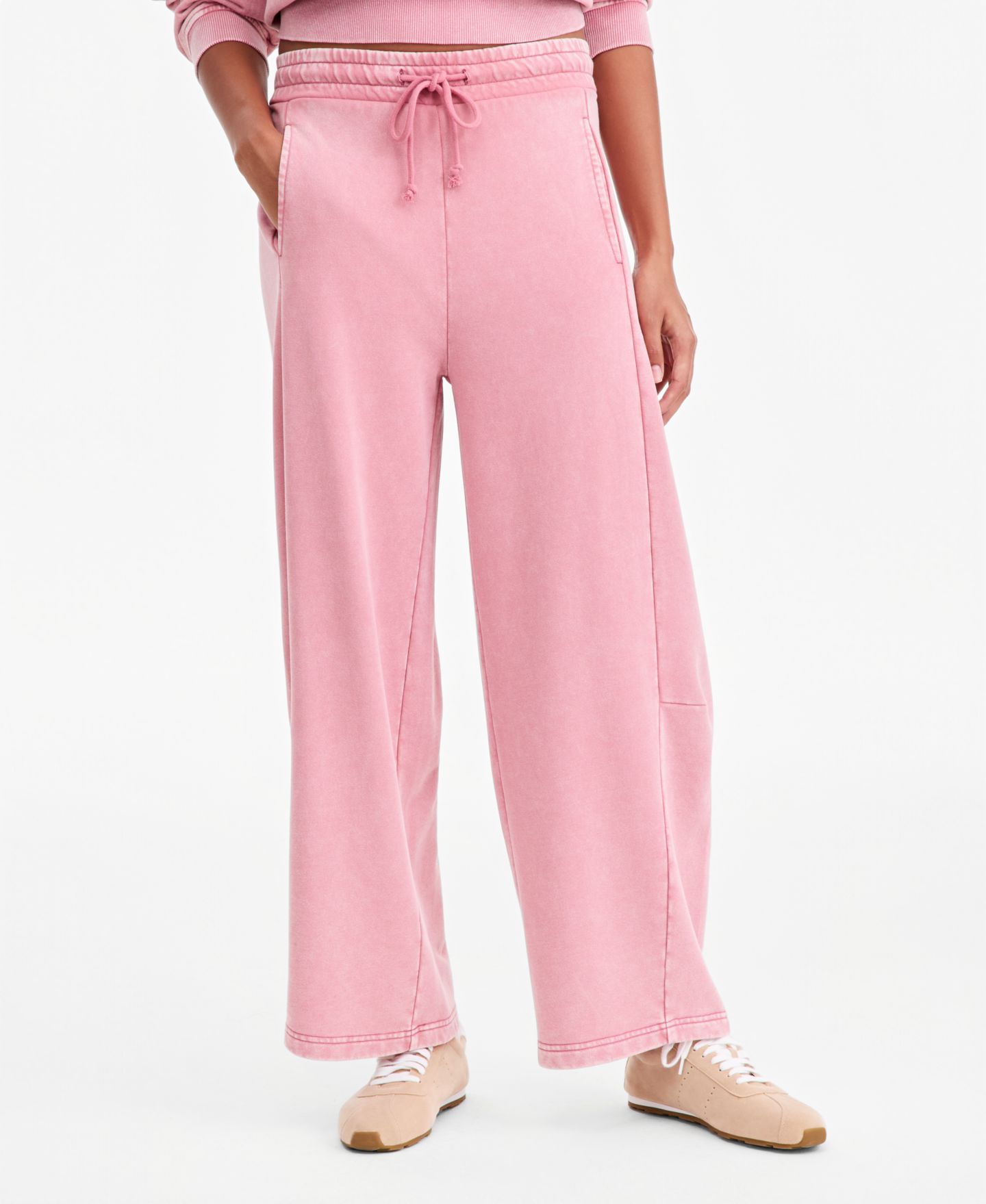 Женские брюки And Now This Petite Fleece High-Rise Drawstring, цвет: Camelia Kiss — фото 2