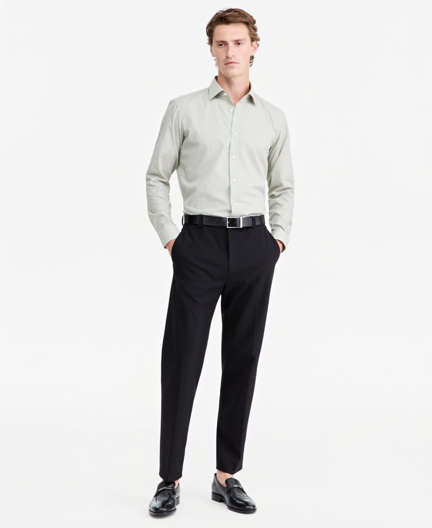 Мужская рубашка Hugo Boss HUGO by Valerio Modern-Fit Dress Shirt, цвет: Зелёный — фото 9