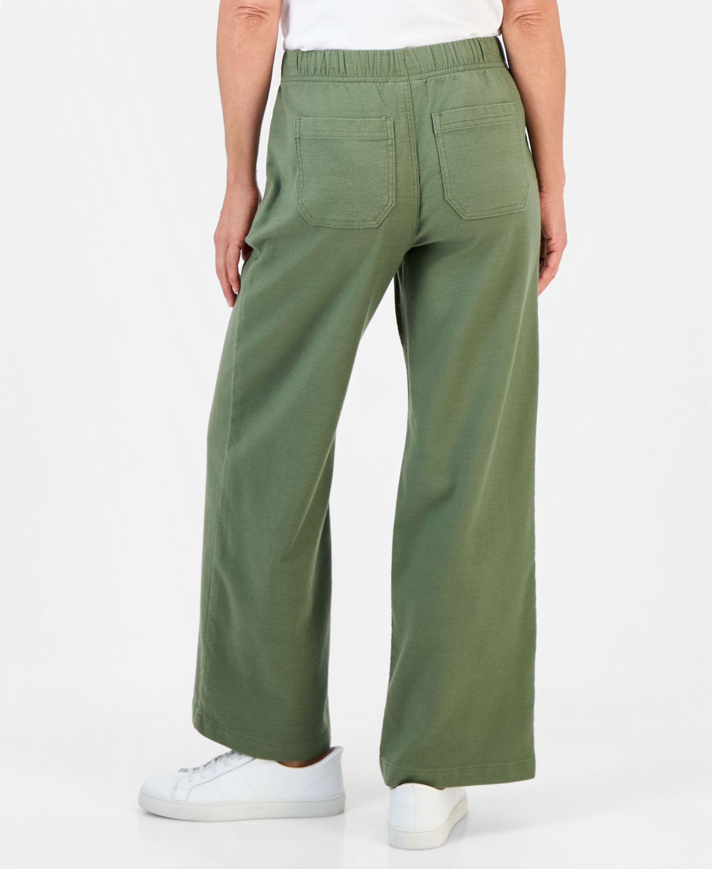 Женские брюки Style & Co Petite Dobby Pull-On Wide-Leg Pants, Macy's Exclusive, цвет: Зелёный — фото 2