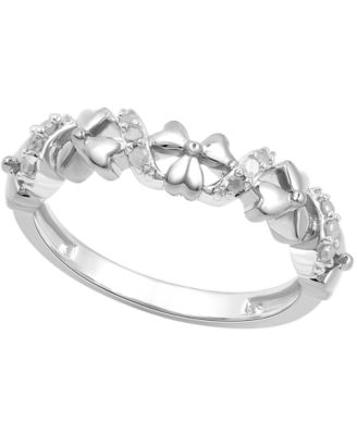 Diamond Flower Ring (1/10 ct. t.w.) in Sterling Silver