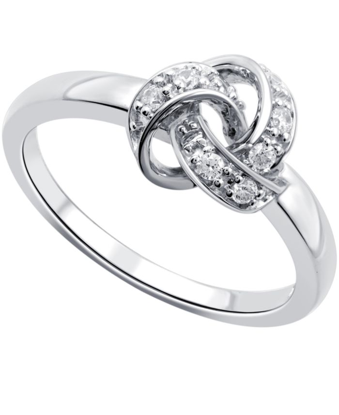 Diamond Love Knot Ring in Sterling Silver (1/10 ct. t.w.)