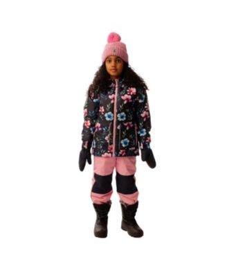Little and Big Girl Light Weight Two Piece Chill Snowsuit Floral Print