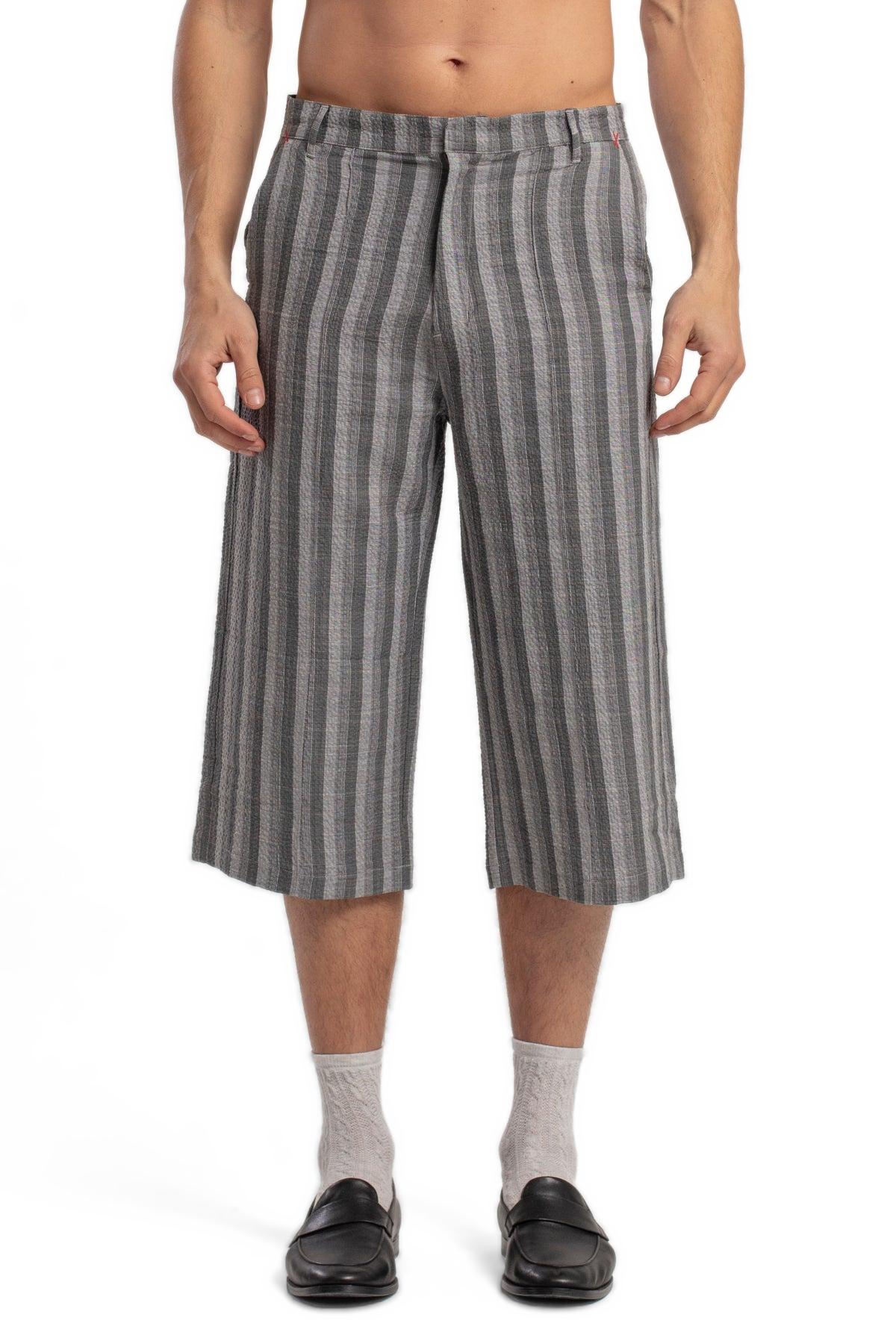 Pcfg Women's Linen-Cotton Blend Checked Woven Shorts - Gray/white