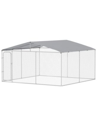 Outdoor Dog Kennel Dog Run with Waterproof Canopy Roof
