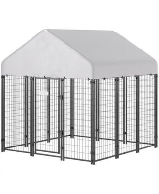 Outdoor Dog Kennel Welded Wire Dog Playpen with Roof Cover