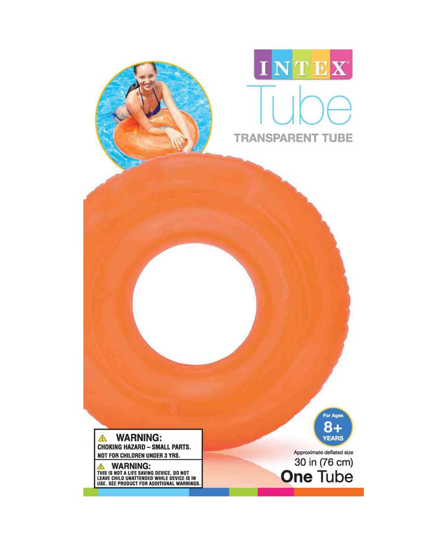 Детская игрушка Intex 59260EP Colorful Transparent Inflatable Swimming Pool Beach Tube Raft, цвет: Assorted Pre-Pack — фото 9